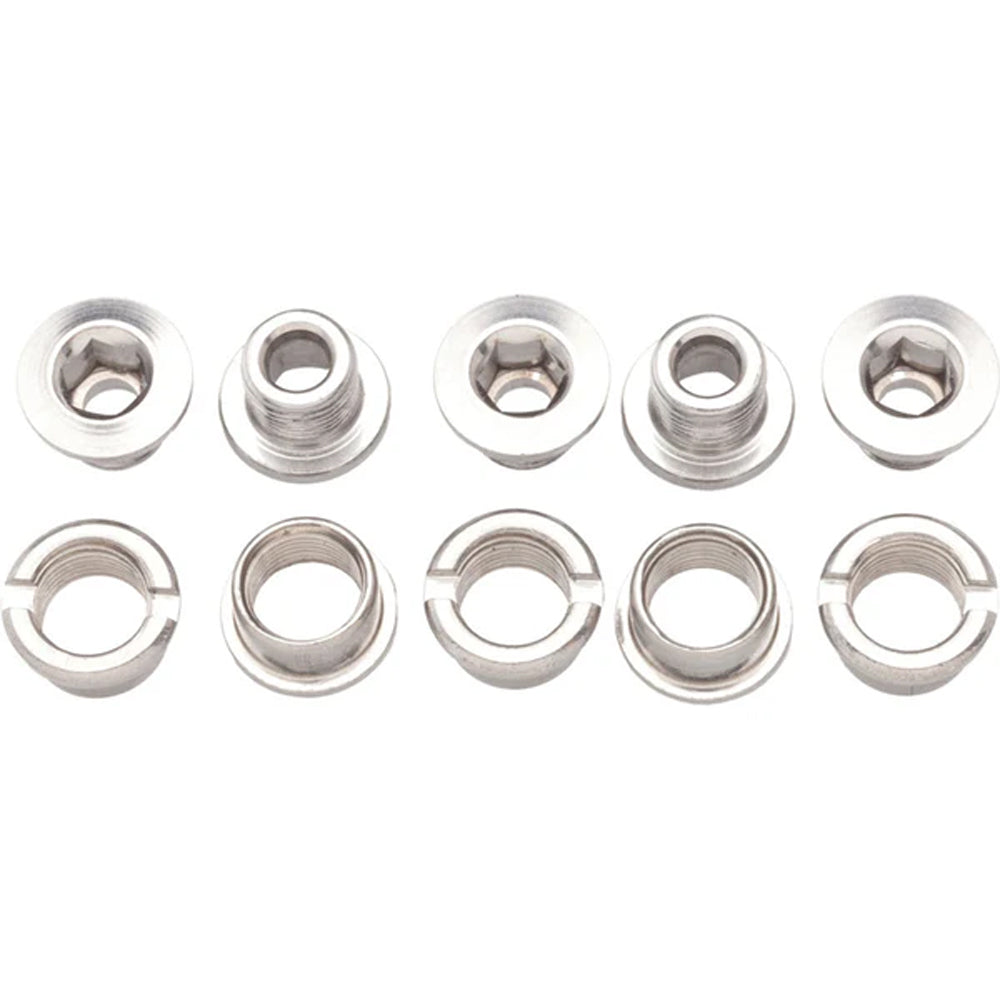 Problem Solvers Chainring Bolts Double Aluminium Silver - 5 Pack
